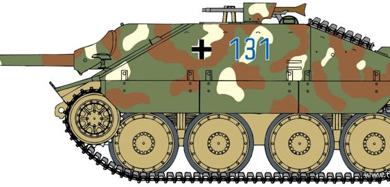 Танк Sd.Kfz. 138-2 Jagdpanzer 38[t] Hetzer - чертежи, габариты, рисунки